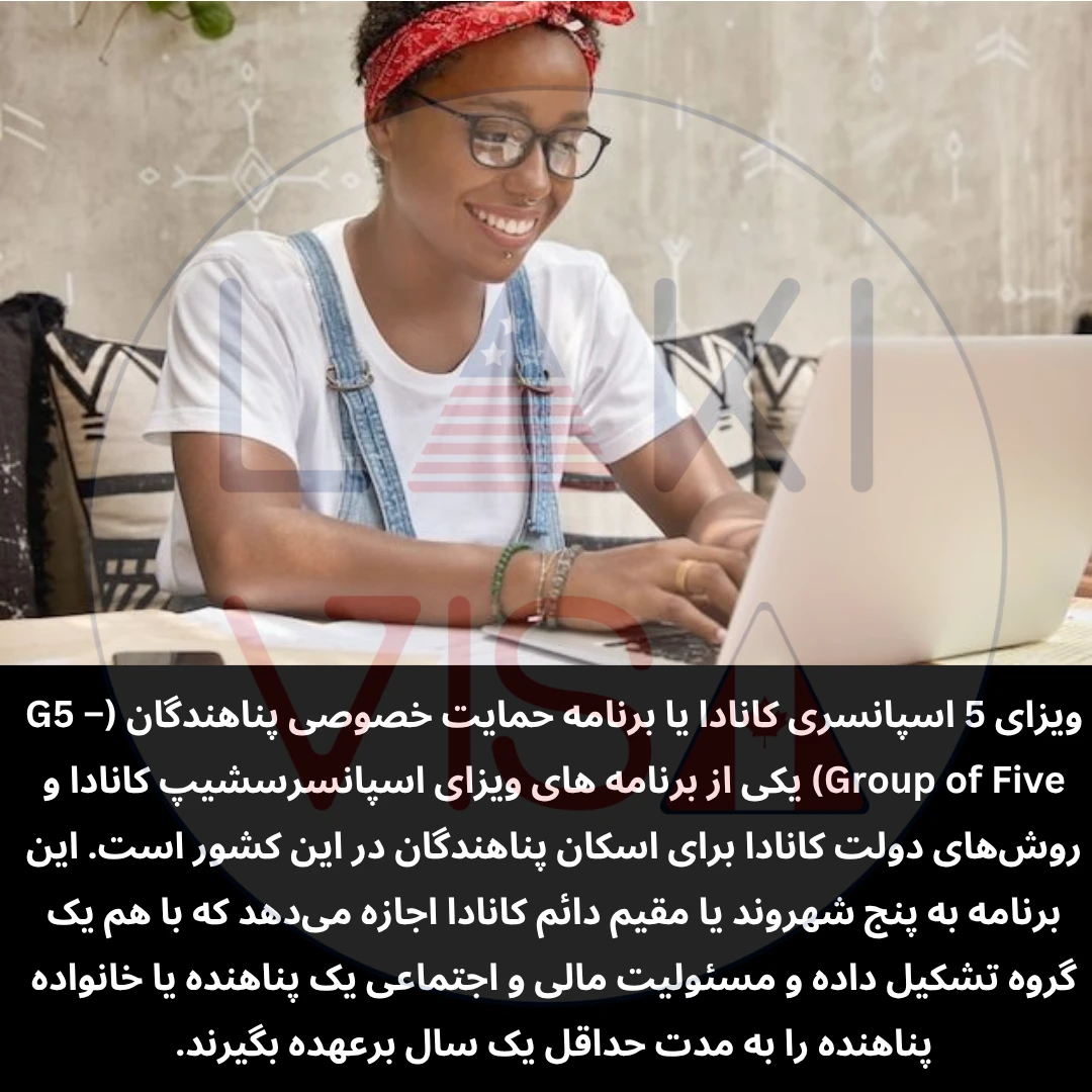 ویزای 5 اسپانسری کانادا یا برنامه حمایت خصوصی پناهندگان (G5 – Group of Five) یکی از برنامه های ویزای اسپانسرسشیپ کانادا و روش‌های دولت کانادا برای اسکان پناهندگان در این کشور است.